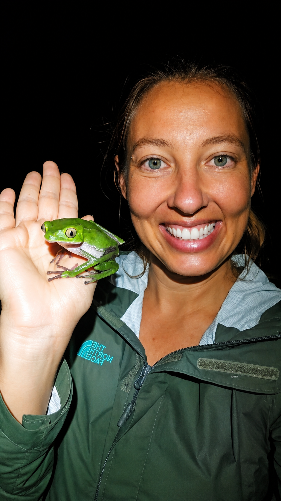 Brittany Peters with the kambo frog