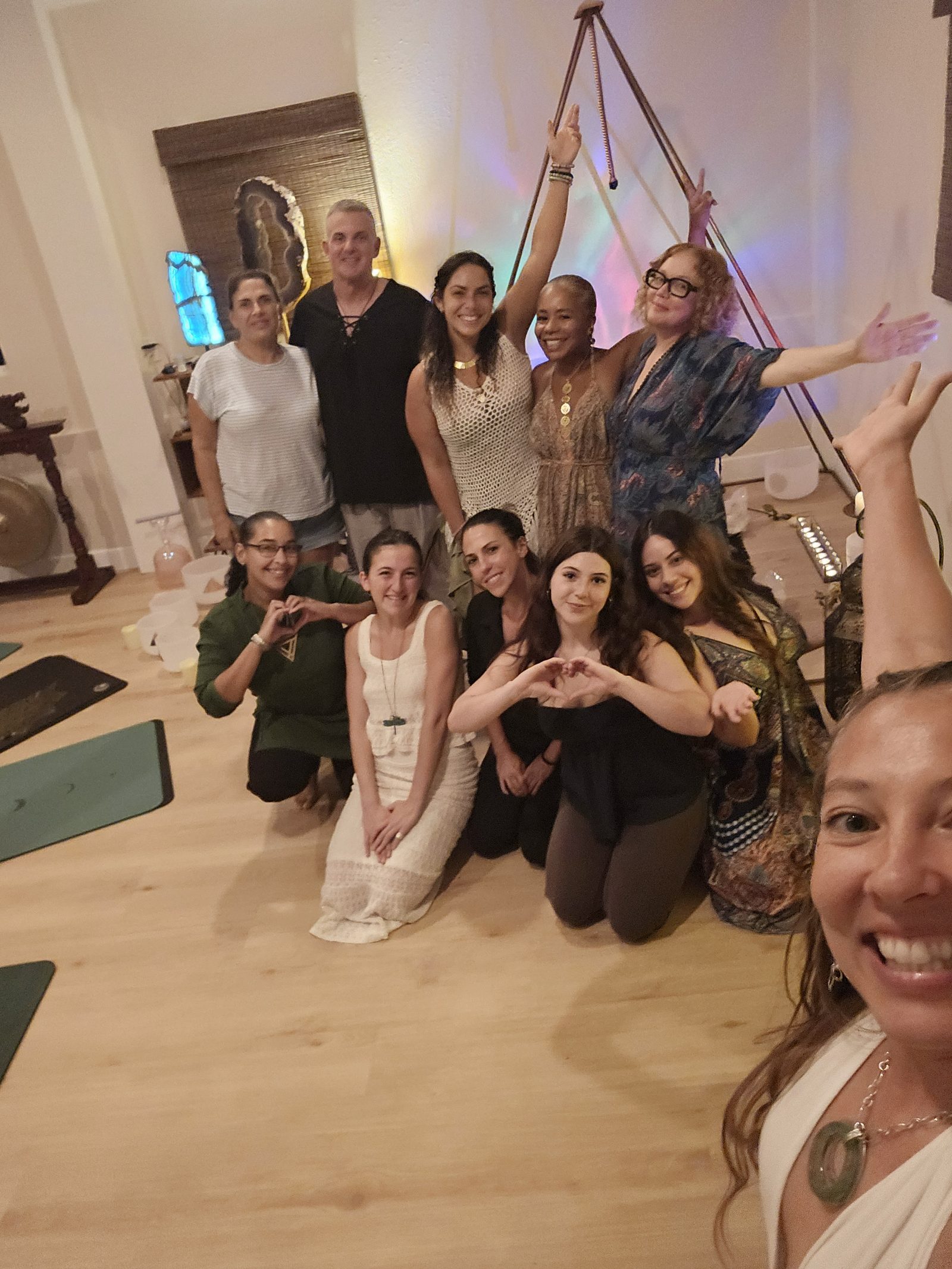 Group shot in pyramid room