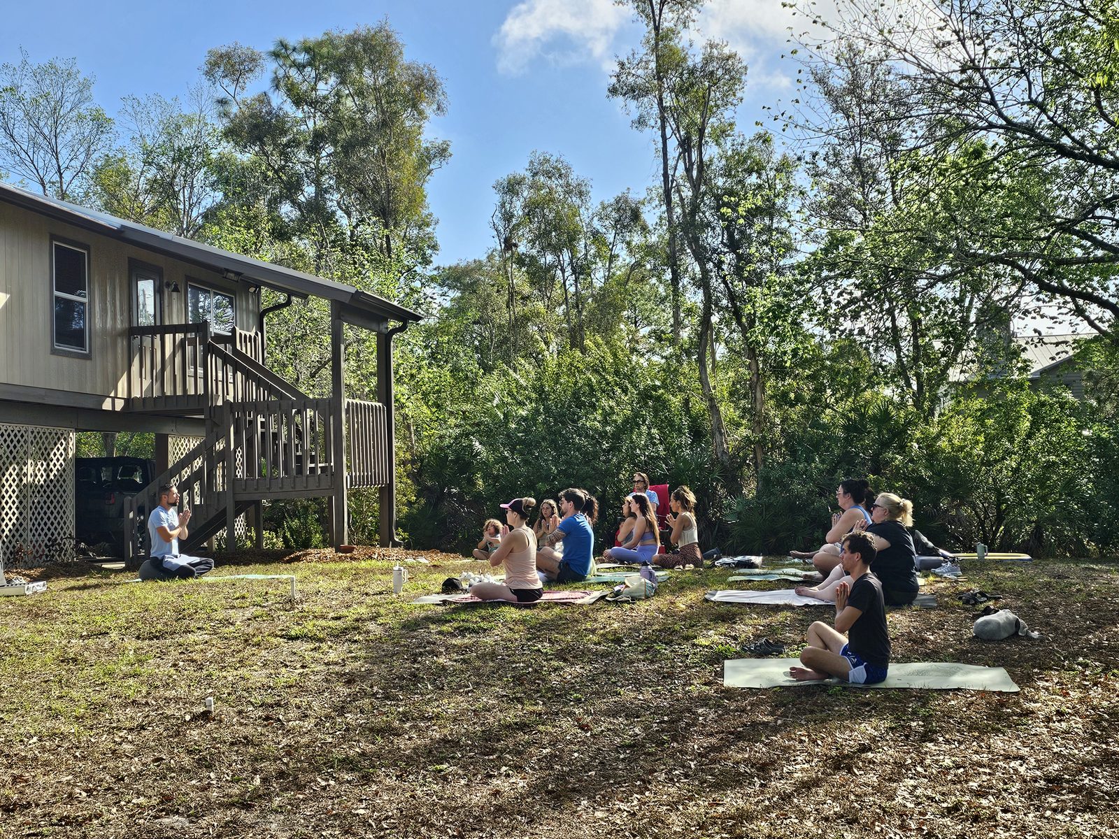 Outdoor yoga with vitaliy